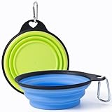 SLSON Hundenäpfe Faltbar,2 Stück Integrierter geformter verstärkter Rand, Tragbare Fressnapf für...