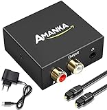 AMANKA Audio Konverter Wandler Digital, Toslink und Koaxial zu Analog (Cinch und 3,5mm Klinke) mit...