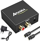 Audio Konverter Wandler Digital,AMANKA Toslink und Koaxial zu Analog (Cinch und 3,5mm Klinke) mit...