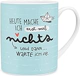 H:) PPY life XL-Tasse Motiv 'Heute' | Große Tasse aus Porzellan, Jumbo-Tasse, 60 cl, Tasse mit...