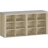 Hzuaneri Schuhbank mit Sitzfläche, Schuhschrank mit Sitzbank mit 12 Fächern, Eingangsbank...