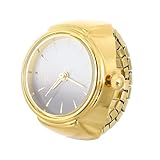 FOMIYES Goldene Quarz Ringuhr Modische Fingeruhr Elastisch Praktisches Accessoire für Alltag und...