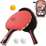 Tischtennisschläger, Amaza Professionel Tischtennis Set, 2 Tischtennisschläger + 3 Tischtennis...