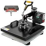 VEVOR Transferpresse 38 x 38 cm, Wärmepresse 220 V, Transferpresse 1200 W, Textilpresse 14 x 7,6...