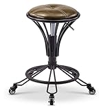 Verstellbarer Bürohocker mit Rollen, Sitz aus Kunstleder, höhenverstellbar 48-58 cm, 160 kg...
