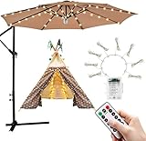 Sonnenschirmbeleuchtung,Garten-Sonnenschirmlichterkette,LED-Sonnenschirm-Lichterkette,Outdoor...