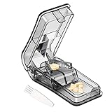 ILLUVA Tablettenteiler für Kleine und Große Tabletten, Pillenteiler mit Tablettenaufbewahrungsfach...