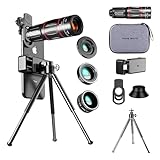 HYTAMY Handy-Kamera-Objektiv-Set, 4-in-1, verbessertes externes Teleobjektiv, 28-fach, Weitwinkel...