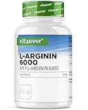 L-Arginin - 365 Kapseln - 6000 mg reines L-Arginin pro Tagesdosis - Hergestellt durch pflanzliche...
