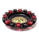 Relaxdays 10010182 Roulette Trinkspiel, Partyspiel mit Drehrad, Schnapsgläsern & Kugeln,...