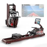 PASYOU Rudergerät für Zuhause aus Eiche, Wasserrudergerät klappbar mit Bluetooth Display &30 Tage...