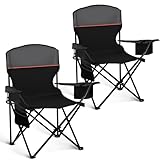 HIGH POINT SPORTS 2er Set Klappstuhl Campingstuhl Faltstuhl Komfortable Anglerstuhl mit...
