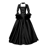 Cinnamou Damen Medial-Kleid, für Renaissance, viktorianisches Kleid, Gothic, lang, medival,...