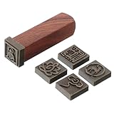 POPETPOP Chinesische Holzstempel Satz Magnetisch 5 in 1 Zen Wolken Kalligrafie Siegel Traditioneller...