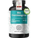 NATURE LOVE® Bio Gerstengras - 1500 mg je Tagesdosis - aus deutschem Anbau - 180 Kapseln -...