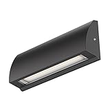 ledscom.de LED Wandleuchte/Treppenlicht SEGIN für außen, IP54, flach, Downlight, schwarz matt,...