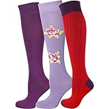 Mysocks Kniestrümpfe Damen Ringelsocken 3 Paar - Unisex Stützstrümpfe Damen Kniestrümpfe Herren...