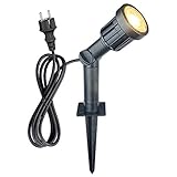 LED Gartenstrahler mit Erdspieß 5w 400lm, IP65 Wasserdicht Schwenkbar Pflanzenstrahler...