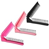 3 Stück Klappkamm, Reise Faltbarer Kamm Tragbare Mini Haarbürste Antistatische Doppelkopf...