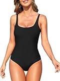 PONCEAU Damen Badeanzug Bauchweg Sport Einteiliger Badeanzug Rückenfrei Bademode Swimsuit Bademode...