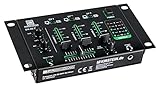 Pronomic DX-26 MKII DJ-Mixer - 3-Kanal Mischer mit Cue-Funktion - 2x Line/Phono-Kanal - Mikrofon-...