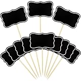 HSYTEK 24 Stück Kreidetafel Zahnstocher, Schilder zum Beschriften, Buffet Zubehör, Fähnchen zum...