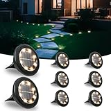 Hqynss 8 Stück Solar Bodenleuchten Aussen, 8 LED Solarleuchten Garten, Gartenbeleuchtung Solar IP65...
