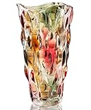 Vase, Blumenvase Groß Hohe Bunt Glas Vasen für Deko, Geschenke für Frauen, Modern Glasvase Gross,...