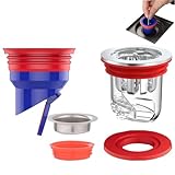 2 Stück Geruchsverschluss Dusche WISIRENT, 33-52mm Geruchsverschluss Bodenablauf Keller Proof Floor...