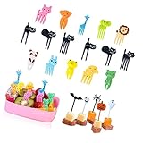 36 Stück Obst Gabel, Cartoon Gabeln Mini, für Lebensmittel, Obst, Cocktail, Kuchen,Sandwich ideal...