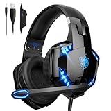 PHOINIKAS Gaming Headset für PS4/PS5/PC/Xbox One/Switch, Mikrofon mit Geräuschunterdrückung,...