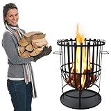 Robuster Feuerkorb Feuerstelle Eisen 55x40 cm Feuerschale mit Bodenplatte Ideal für Lagerfeuer,...