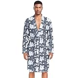 KLL Herren-Bademantel in sanften Farben, marineblau, Tiger, warmer Sommermantel, Nachthemden für...