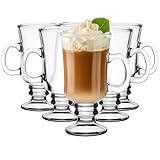 Glasmark Krosno Gläser 6er Set 0,2 Liter Kaffeegläser Teegläser Kaffee Tee Glas Irish Coffee...