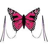 Wolkenstürmer Bella Butterfly Pink Lenkdrachen für Kinder - 1-Leiner Kinderdrachen mit Gestänge