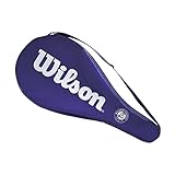 Wilson Tennisschlägerhülle Roland Garros, Für einen Erwachsenen-Schläger, Polyester, Blau