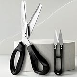 Handi Stitch Zackenschere mit Fadenschneider - Schneiderschere Stoffschere Zickzack 22,86cm...