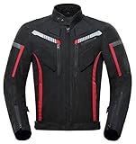 Motorradjacke Herren Motorradjacke Wasserdicht Winddicht Mit Protektoren Jacke Reflektierende Jacke...