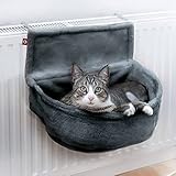 CanadianCat Company | Katzen Kuschelsack für Heizkörper | Anthrazit | Liegemulde mit verstellbaren...