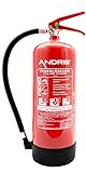 Orig. ANDRIS® Marken-Qualitäts-Feuerlöscher 6kg ABC Pulverlöscher mit Manometer EN 3 inkl....