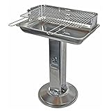 Barbecue-Grill, Standgrill, Edelstahl-BBQ-Grill, Höhenverstellung, Holzkohlegrill, tragbar, für...