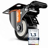 PEARWAY™ Schwerlastrollen 50mm - Tragkraft bis 320kg [4x Bremse] - extra leise & langlebig -...