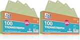 Oxford Trennstreifen, aus Karton, gelocht, 190 g/m², grün, 100 Stück (Packung mit 2)