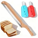 Brotmesser Wellenschliff, Brotbogenschneider aus Holz mit Verbessertem Griff, Brotschneidemesser...