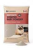 Flamingo Katzenstreu - katzenstreu klumpstreu - Babypuderduft - 12L (12KG) für 10 Wochen - Herkunft...
