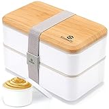 Sinnsally Lunch Box Japanisch für Erwachsene,1400ml Brotdose mit Fächern,Lunchbox mit...