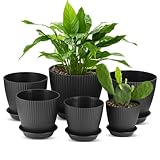 Zocipro 6 Packs Blumentopf mit untersetzer, 6 Größen Pflanzentopf 17.5/15.5/14/12.5/11.5/10cm,...