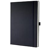 SIGEL CO111 Premium Notizbuch kariert, A4, Hardcover, 194 nummerierte Seiten, schwarz, nachhaltiges...