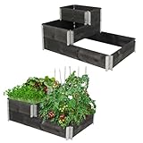 TRUTZHOLM Stufenbeet 3er Set Palettenrahmen Hochbeet 114x75x60 cm aus Naturholz Garten Balkon...