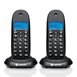 Motorola C1002CB+ – Packung mit 2 digitalen DECT-Schnurlostelefonen – Anrufblockierungsmodus,...
